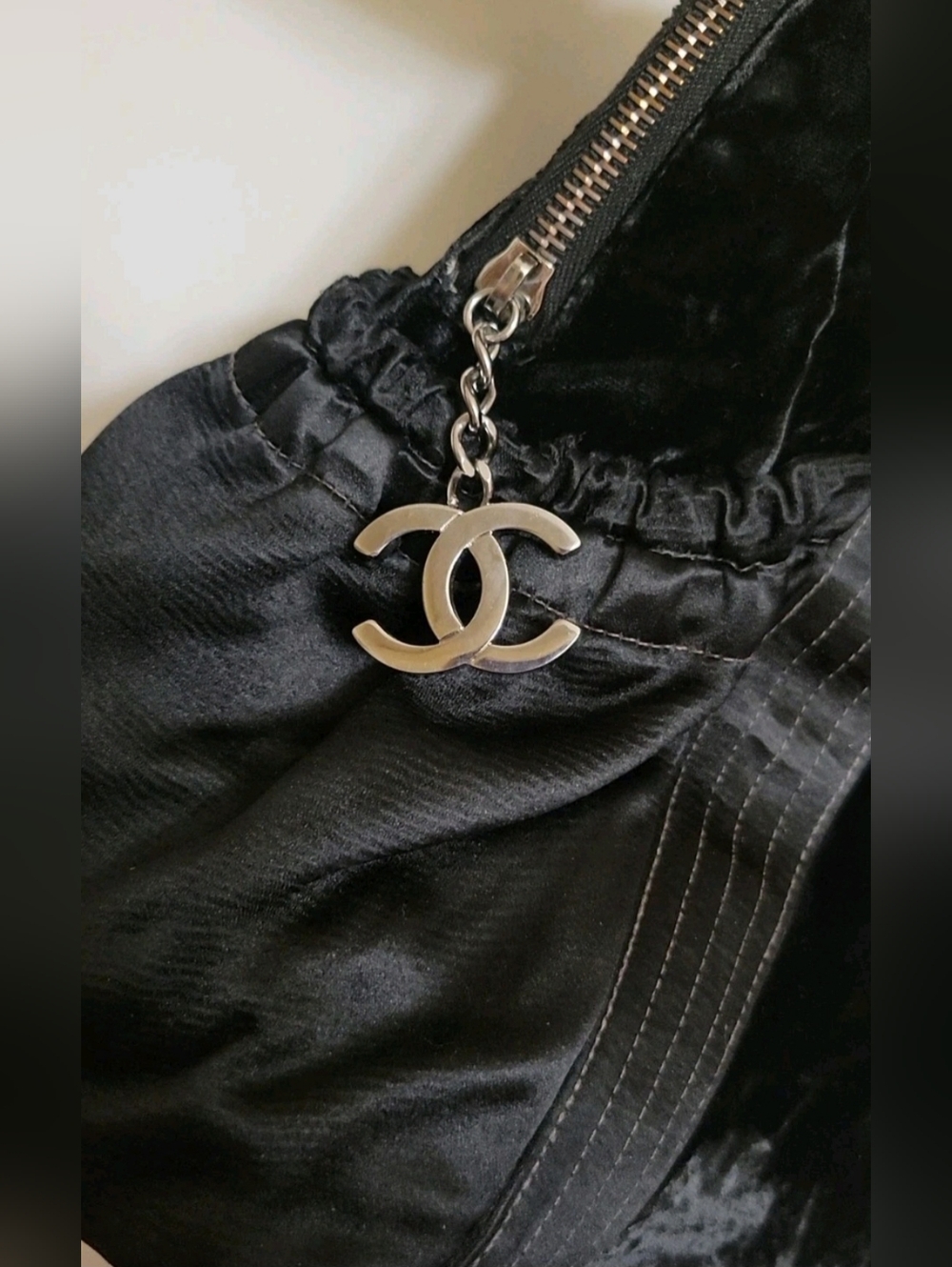 Chanel Vintage Black Velour Tote Handbag - Picture 15 of 15